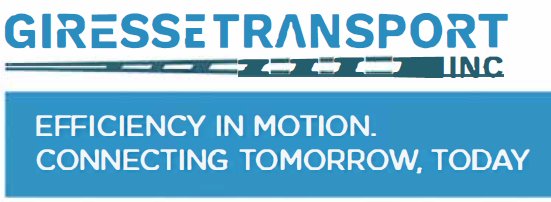Giresse Transport Inc. logo with slogan Efficiency in motion. Connecting tomorrow, today.